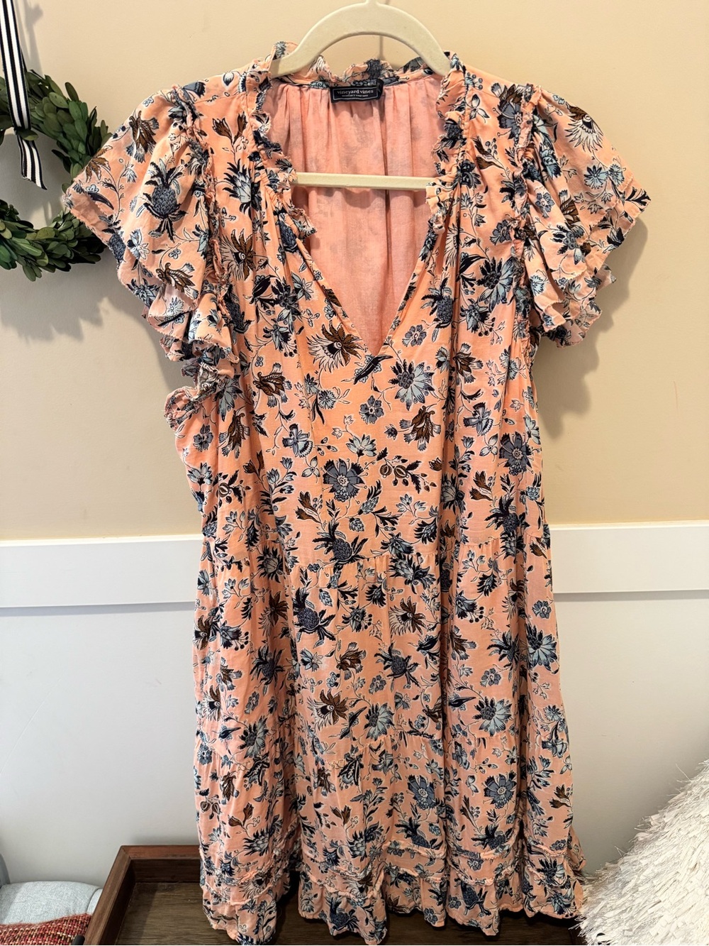 Vineyard Vines Tiered Ruffle Sleeve Mini Dress